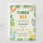 恐竜3歳レックス3歳招待状 招待状 (正面)