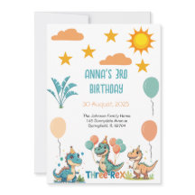 恐竜3歳レックス3歳招待状