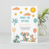 恐竜3歳レックス3歳招待状 招待状 (スタンド正面)