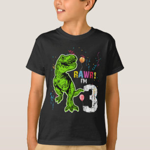 恐竜3歳誕生日Tレックス Tシャツ