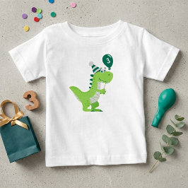 恐竜3頭のティラノサウルス 3歳の誕生日 ベビーTシャツ