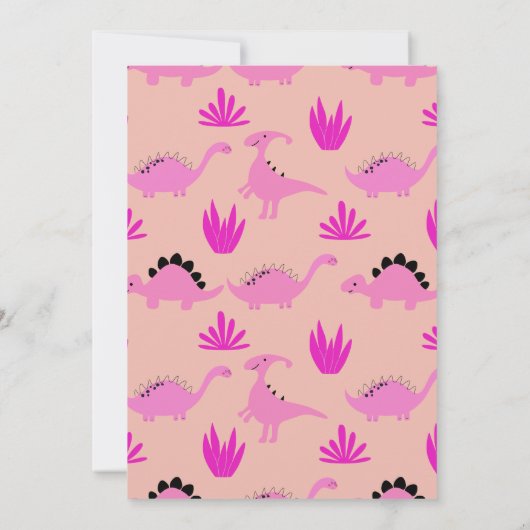 恐竜4歳の誕生日4歳のソウルスのフォトガール 招待状 (裏面)