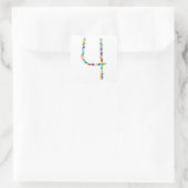 恐竜4歳の誕生日4歳の正方形のステッキ スクエアシール (バッグ)