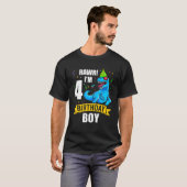恐竜4歳誕生日少年 Tシャツ (正面フル)