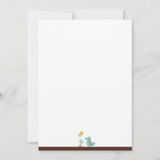 恐竜4-A-Saurusキッズ4誕生日招待状 招待状 (裏面)