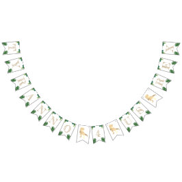 恐竜4th誕生日パーティー金ゴールドティラノサウルスレックス バンティングフラッグ