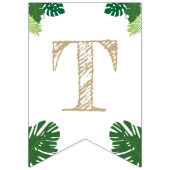 恐竜4th誕生日パーティー金ゴールドティラノサウルスレックス バンティングフラッグ (第1の旗)