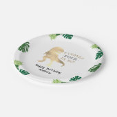 恐竜4th誕生日パーティー金ゴールドティラノサウルスレックス ペーパープレート (アングル)