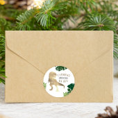 恐竜4th誕生日パーティー金ゴールドティラノサウルスレックス ラウンドシール