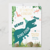 恐竜4th誕生日招待状ディノフォーテックス 招待状 (正面)