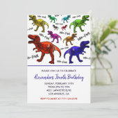 恐竜4th誕生日招待状tレックス虹 招待状 (スタンド正面)