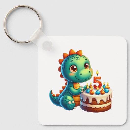 恐竜5歳の誕生日 キーホルダー (正面)