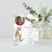 恐竜5誕生日Tレックス写真テンプレート予算 (スタンド正面)