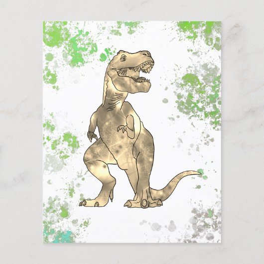 恐竜5誕生日Tレックス写真テンプレート予算 (裏面)