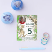 恐竜5th誕生日パーティー写真バジェット チラシ (シングル)