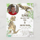 恐竜5th誕生日パーティーTレックス少年フォトグリーン (正面)