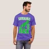恐竜6誕生日シャツシックスサウルスレックス Tシャツ (正面フル)