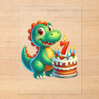 恐竜7歳の誕生日 アクリル招待状