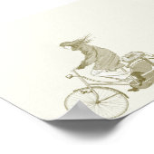 恐竜7x5で自転車に乗る ポスター (角)