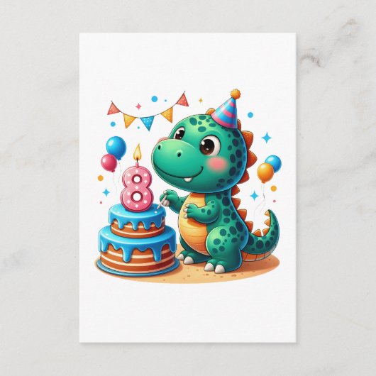 恐竜8歳の誕生日 エンクロージャーカード (正面)