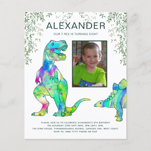 恐竜8th誕生日パーティーの予算 (正面)