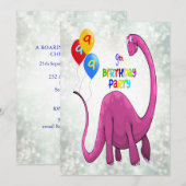 恐竜9th誕生日パーティー 招待状 (正面/裏面)