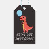 恐竜 / かわいい恐竜の男の子の誕生日  ギフトタグ (正面)