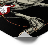 恐竜 アコースティック エレクトリック B ギター プレーヤー ポスター (角)