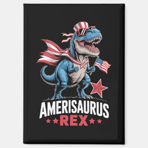 恐竜 アメリカ独立記念日 アメリカサウルス ティラノサウルス おもしろ マグネット