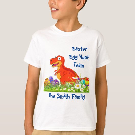 恐竜 イースターエッグハント チーム Tシャツ (正面)