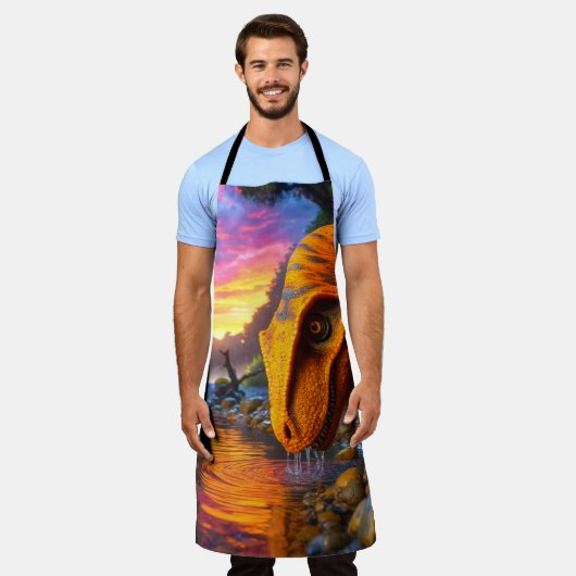 恐竜 エプロン (着用した状態)