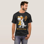 恐竜 オレンジリボン 多発性硬化症支援 Tシャツ (正面フル)