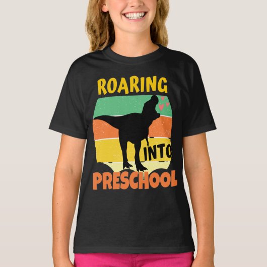 恐竜 – カッコいい幼稚園に急増 Tシャツ (正面)