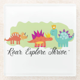 恐竜 ガラスコースター