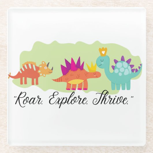 恐竜 ガラスコースター (正面)