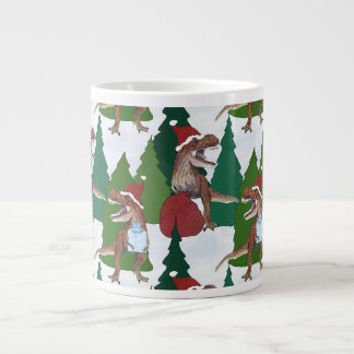 恐竜 クリスマス T-レックス サンタ ジャンボコーヒーマグカップ