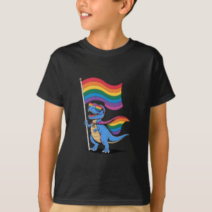 恐竜 ゲイ プライド LGBT レインボーフラッグ Tシャツ