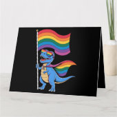 恐竜 ゲイ プライド LGBT 虹 フラッグ カード (正面)