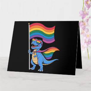 恐竜 ゲイ プライド LGBT 虹 フラッグ カード
