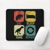 恐竜 ゲーム ギーク おもしろい Eat Sleep Tame Repeat マウスパッド (マウス)