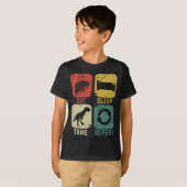 恐竜 ゲーム ギーク おもしろい Tシャツ (正面フル)