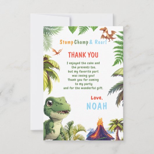 恐竜 サンキューカード (正面)