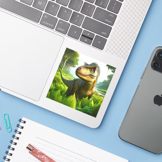 恐竜 シール (ノートパソコンとiPhone)