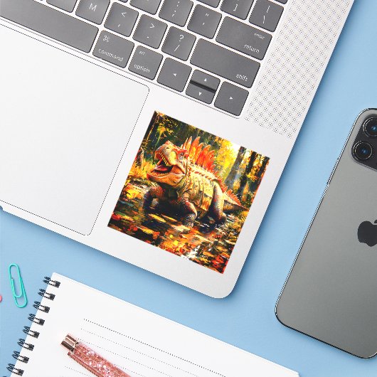 恐竜 シール (ノートパソコンとiPhone)