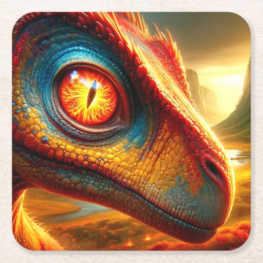 恐竜 スクエアペーパーコースター (正面)