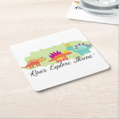 恐竜 スクエアペーパーコースター (アングル)