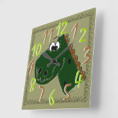 恐竜 スクエア壁時計 (傾斜)