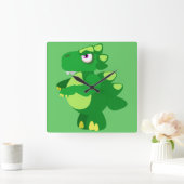 恐竜 スクエア壁時計 (ホーム)