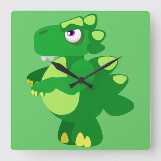 恐竜 スクエア壁時計 (正面)