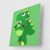 恐竜 スクエア壁時計 (傾斜)